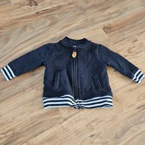 Carters 3 month baby sweater Jacket with Striped Cuffs